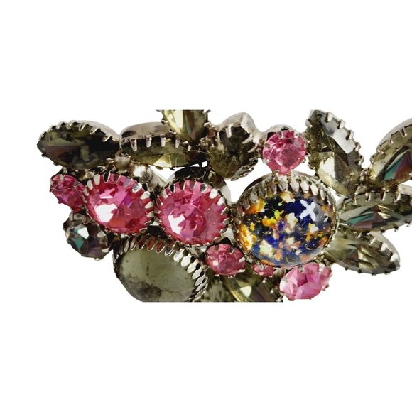 Vintage Foil/Art Glass Prong Set Brooch (A993) - Picture 2 of 4
